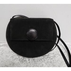 Vintage Etra Black Suede Crossbody Handbag
